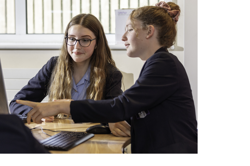 Students at a computer